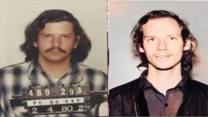 Mug shots of Freeway Killer Bill Bonin and Vernon Butts, who murdered six young boys together. Bonin, alone and with others, killed an additional 16 from August 1979 to June 1980.