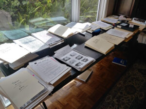 Just some of the folders used to organize thousands of investigative documents employed to research and write 'Without Redemption: Creation & Deeds of Freeway Killer William Bonin, His Five Accomplices & How One Who Escaped Justice.' 